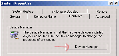 Screenshot of user opening Device Manager from the System Properties