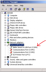 ECG connection in Device Manager