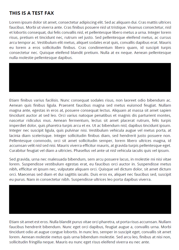 Fax test number = 1300 368 909 Health IT