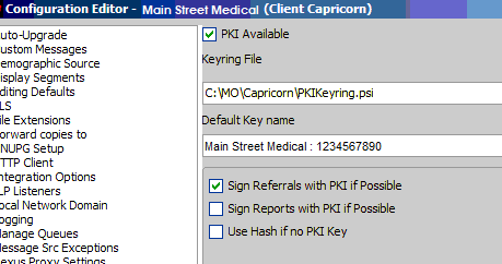 Medical Site Certificate IF in Capricorn configuration