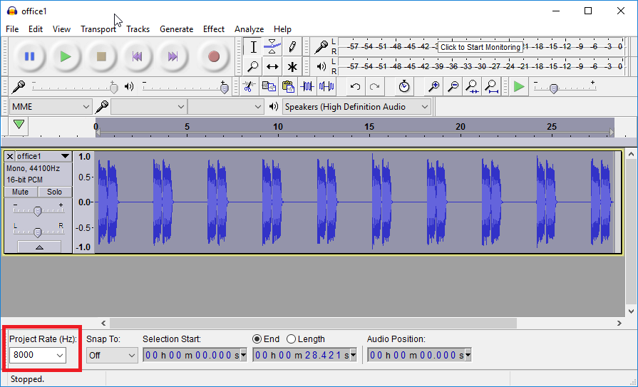 Yealink формат wav файла