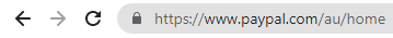 PayPal web address, showing an encrypted connection. Make sure you're browsing secure, especially on a family computer